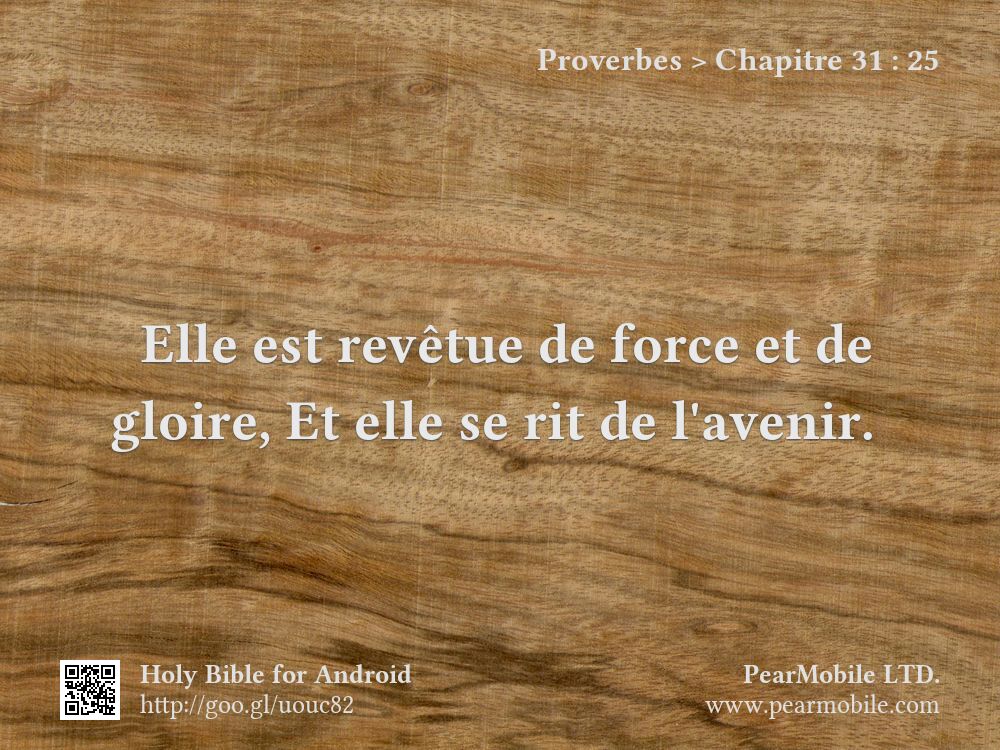 Proverbes, Chapitre 31:25